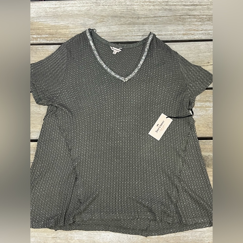 NWT Juicy Couture SPARKLY WAFFLE TEE